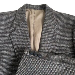 Vintage Harris Tweed Blazer Mens Size 40 Gray Slim Sport Coat Jacket